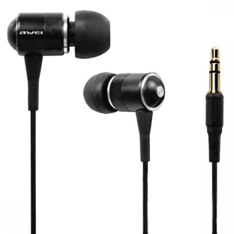 Дротові вакуумні навушники AWEI ES-Q3, 3.5mm, 1.2m, black