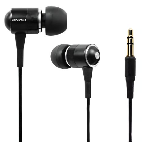 AWEI ES-Q3 Wired vacuum earphones, 3.5mm, 1.2m, black