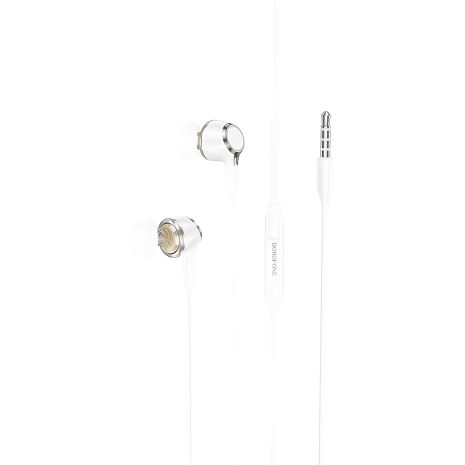 Borofone BM90 Miller universal Wired earphones with microphone, 3.5mm, 1.2m, white