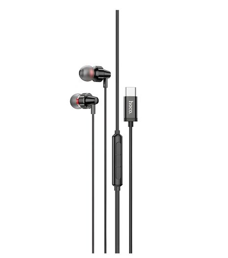 Дротові вакуумні навушники HOCO M90 Type-C Delight wired digital earphone with microphone, 1.2M, black для чистого звуку