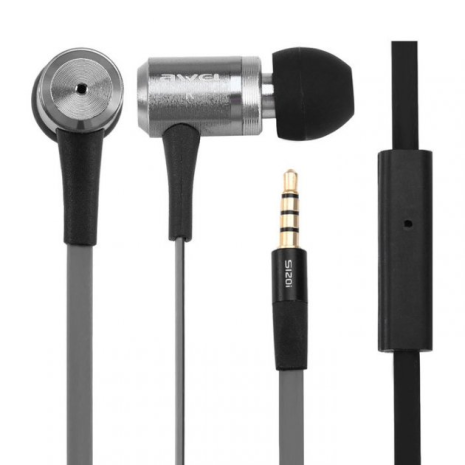 Дротові навушники AWEI ES-120i, 3.5mm, 1.2m, grey
