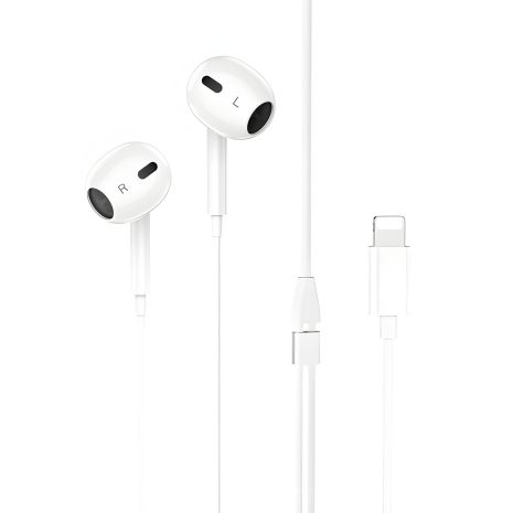 Наушники HOCO M111 Primero с Lightning Max, белые