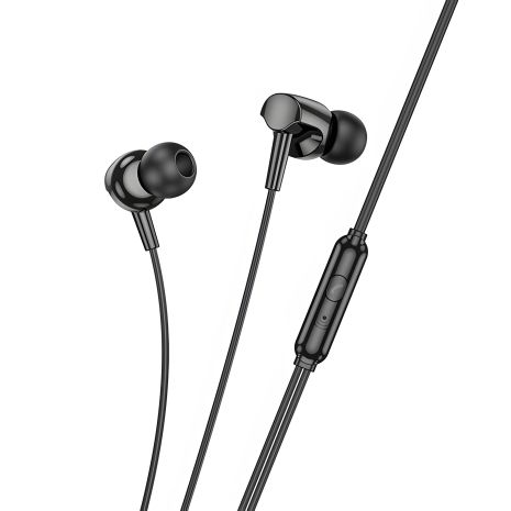 Навушники дротові HOCO M112 Story universal, з мікрофоном, 3.5mm, 1.2m, чорні
