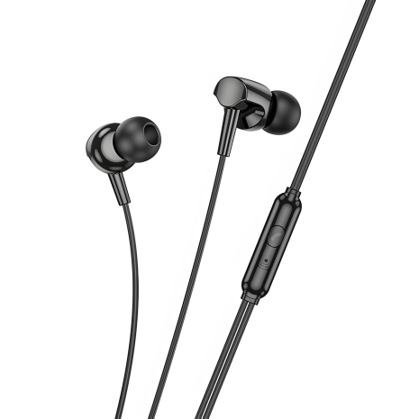 Навушники дротові HOCO M112 Story universal, з мікрофоном, 3.5mm, 1.2m, чорні