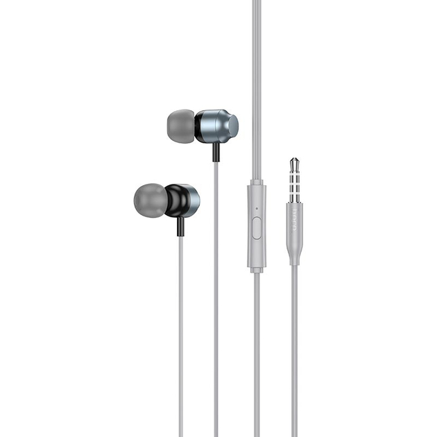 Навушники HOCO M122 Power metal універсальні earphones with microphone metal-grey Навушники HOCO M122 Power metal універсальні earphones with microphone metal-grey