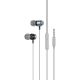 Навушники HOCO M122 Power metal з мікрофоном, 3.5mm, 1.2m, метал-грей