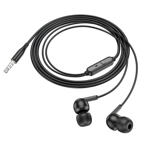 Навушники HOCO M124 Wide чорного кольору з мікрофоном, 3.5mm, 1.2m