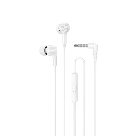 Наушники HOCO M102 Ingenious universal earphones with microphone |1.2M, 90°| white