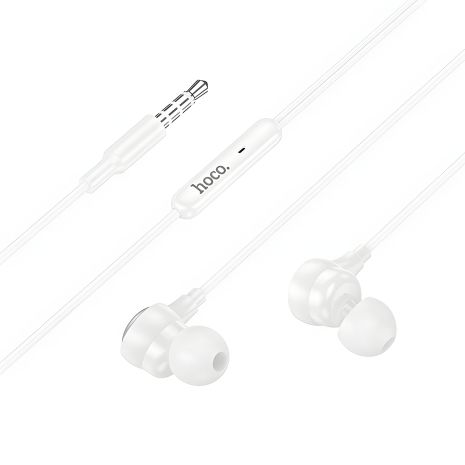 HOCO M116 Benevolent white universal earphones with microphone |3.5mm, 1.2M|