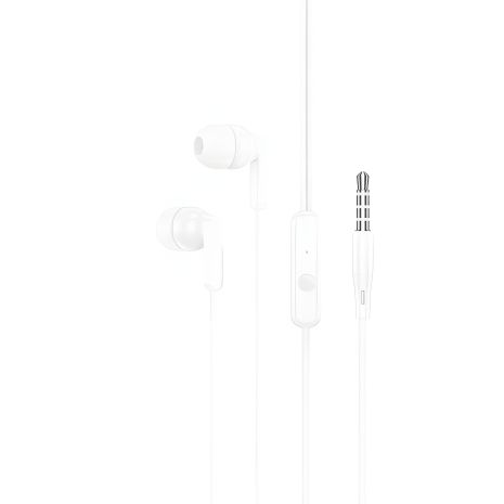 HOCO M121 Bright white universal earphones with microphone
