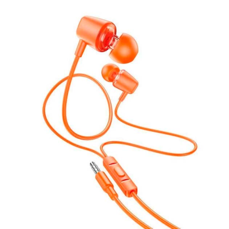 Дротові навушники HOCO M107 Discoverer universal earphones with mic, 3.5mm, 1.2m, orange Дротові навушники HOCO M107 Discoverer universal earphones with mic, 3.5mm, 1.2m, orange