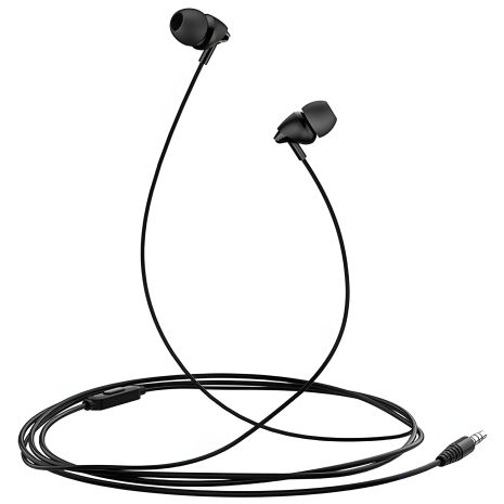 Навушники USAMS In-ear Plastic EP-39, чорні, 3.5mm, 1.2m