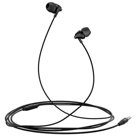 Дротові навушники USAMS In-ear Plastic EP-39, 3.5mm, 1.2m, black