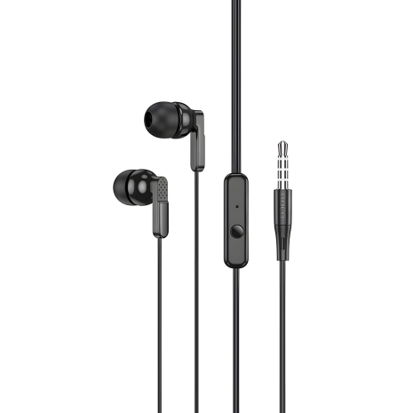 Навушники HOCO M121 Bright з мікрофоном, 3.5mm, 1.2m, чорні