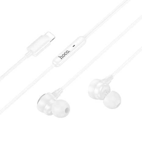 Наушники HOCO M116 Benevolent universal earphones with microphone |1.2M, lightning| white