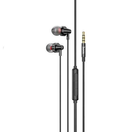 HOCO M90 Delight black wired digital earphone with microphone |1.2M|