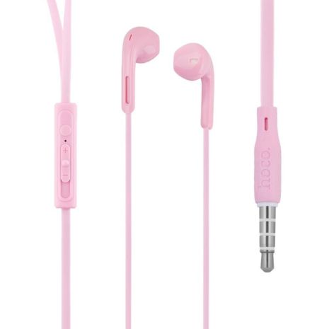 Дротові навушники HOCO M39 Rhyme with mic, 3.5mm, 1.2m, pink