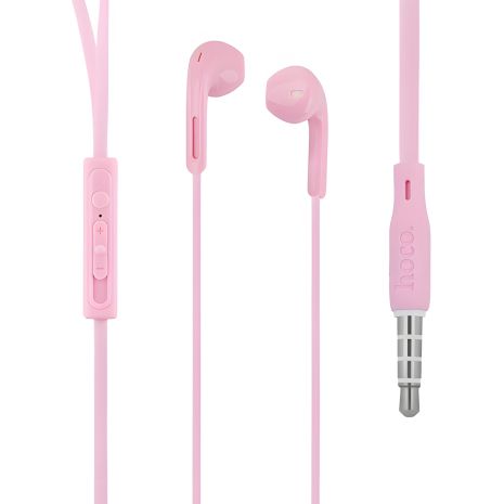 HOCO M39 Rhyme wired pink earphones with microphone, 3.5mm, 1.2m