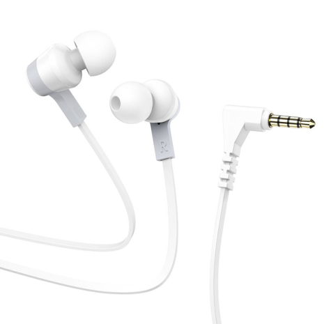 Дротові вакуумні навушники HOCO M86 Oceanic universal earphones with mic, 3.5mm, 1.2m, white