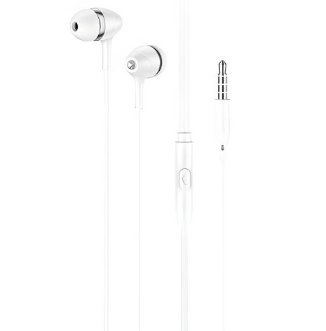 HOCO M76 Maya universal white earphones with microphone, 3.5mm, 1.2m