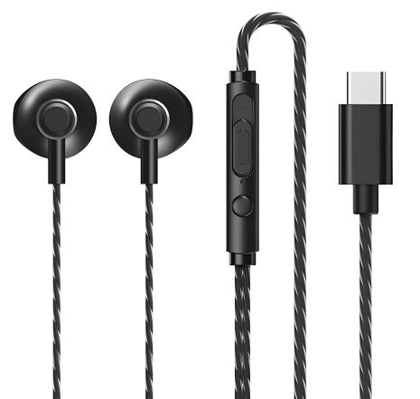 REMAX RM-711a TYPE-C Wired Earphones for Music & Call, 1.2m, black