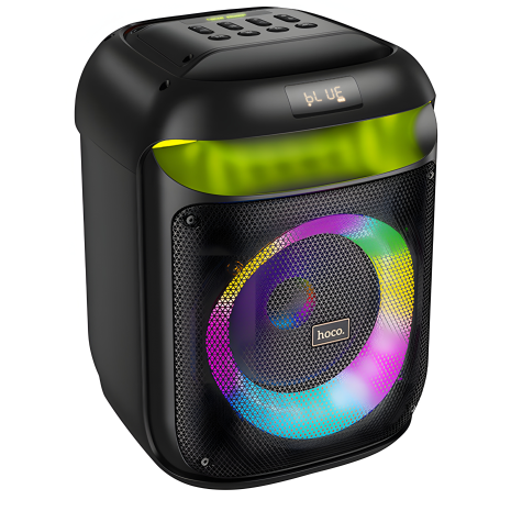 HOCO HA13 Ramon portable акустика-караоке, BT5.4, TF, USB, AUX, FM, TWS, 40W (60W пікова), 5-6 годин, чорно-червона