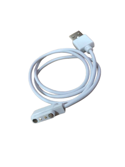 USB кабель для смарт часов универсальный магнитный 2 pin (4 x 12.3 mm) белый