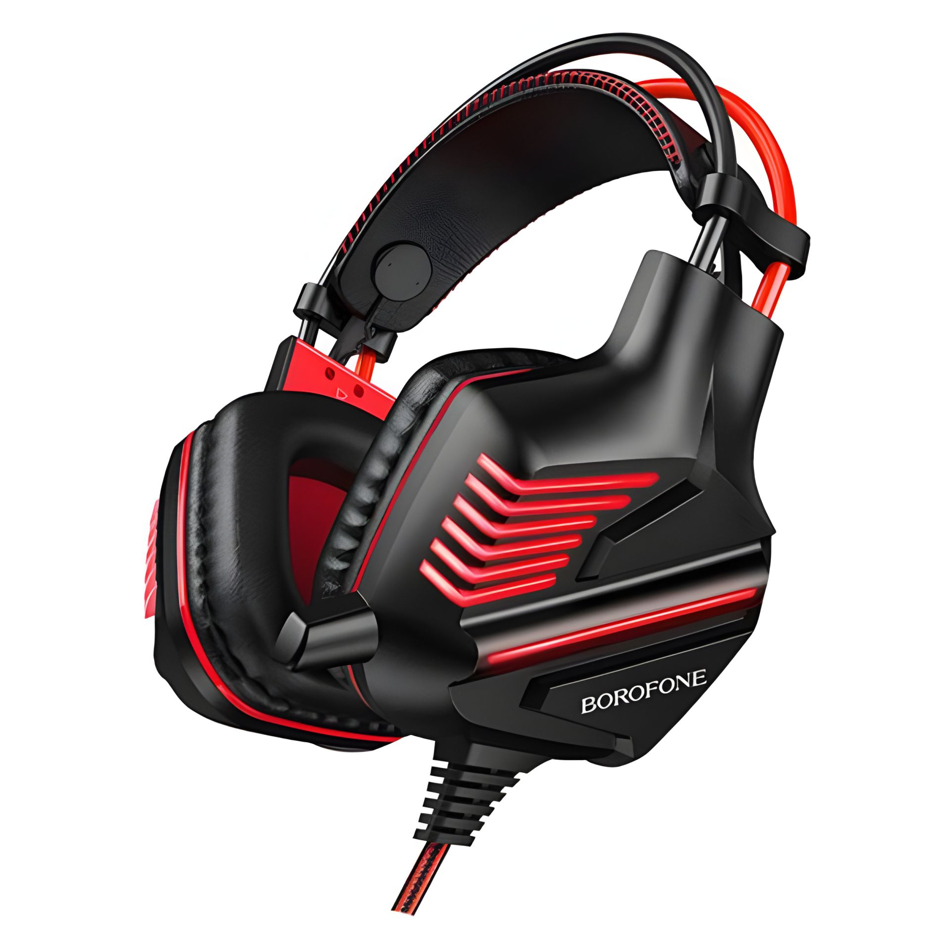 Ігрова гарнітура Borofone BO101 Racing, дротова, USB, 3.5mm, 2m, Чорно-Червоний Ігрова гарнітура Borofone BO101 Racing, дротова, USB, 3.5mm, 2m, Чорно-Червоний