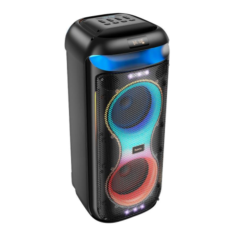 Акустика-караоке HOCO HA13 Max Ramon outdoor BT speaker with two wireless microphones, BT5.4, TF, USB, AUX, FM, TWS, 40W (60W Peak), 5-6h, black