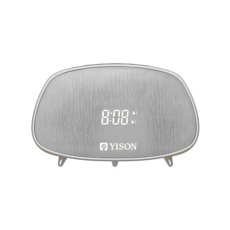 Акустическая система YISON WS-1 TWS с Часами и Светодиодной Подсветкой |AUX/FM/BT5.0, 2*5W| Кофейная