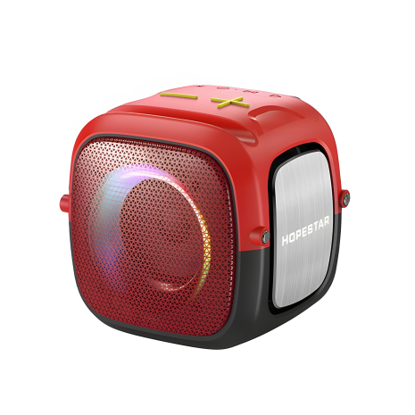 HOPESTAR PPARTYONE MINI Speaker, RGB, IPX5, 5W, TF, TWS, USB, AUX, BT5.0, Black-red HOPESTAR PPARTYONE MINI Speaker, RGB, IPX5, 5W, TF, TWS, USB, AUX, BT5.0, Black-red