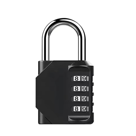 Міні-замок кодовий 4 цифри, метал, black