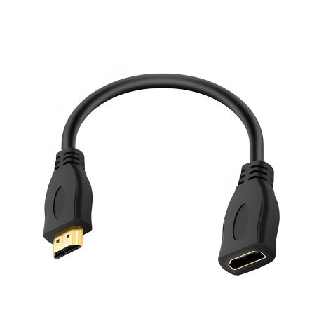 HDMI Extension Cable |F-to-M| 4K 60Hz 0.3m (30cm) Black HDMI Extension Cable |F-to-M| 4K 60Hz 0.3m (30cm) Black