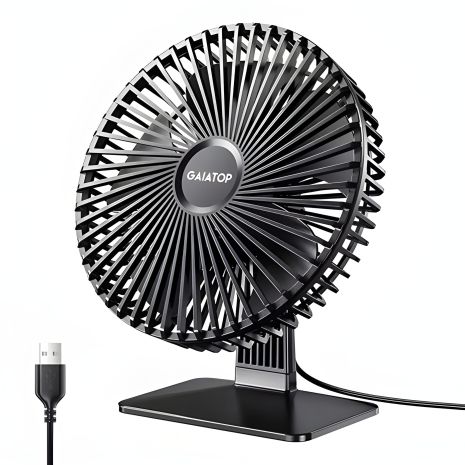 GAIATOP TF61 Вентилятор 13.5 см, USB 5V 1 м, 3 швидкості, чорний