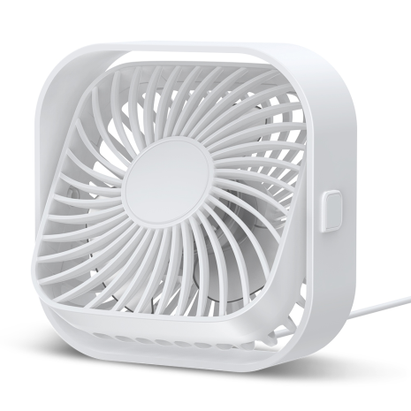 Вентилятор TOPK K51 USB (8.5cm, 3 скорости, USB 5V 1m, 5W, 360град.) white