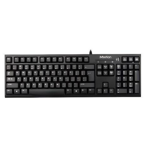 Дротова клавіатура Meetion USB+HUB Keyboard K815, укр, рос, анг, USB, 1.5m, чорна