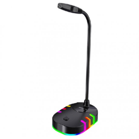 Дротовий ігровий мікрофон RGB XTRIKE XMC-02, 3.5mm, USB, 1.5m, black