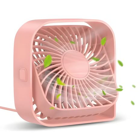 Вентилятор TOPK K50 (8.5cm, 3 швидкості, 5V USB 1m, 5W, 360°) рожевий