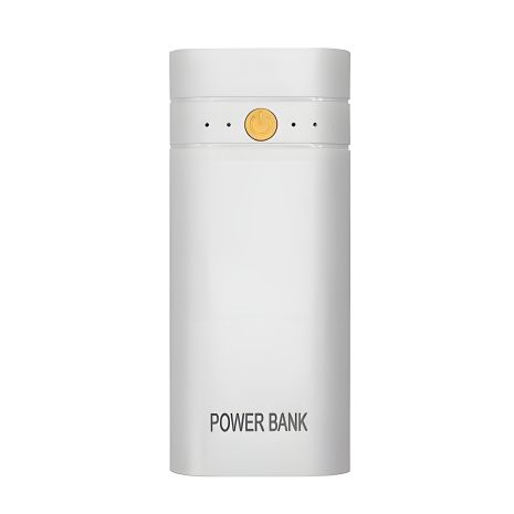 Корпус повербанка 2x18650 АКБ, 5V 2A, до 6000mAh, USB, Type-C, з ліхтариком, White Корпус повербанка 2x18650 АКБ, 5V 2A, до 6000mAh, USB, Type-C, з ліхтариком, White