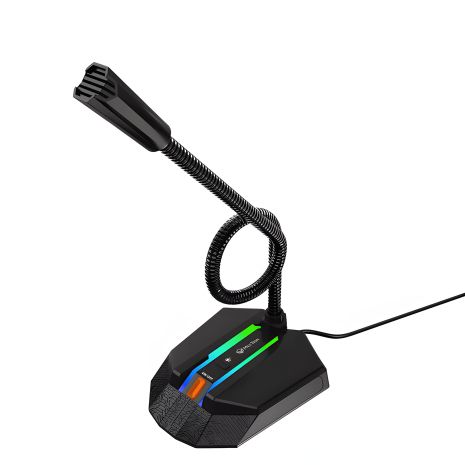 Дротовий ігровий мікрофон MeeTion MT-MC15 RGB, USB2.0, 2.2m, black