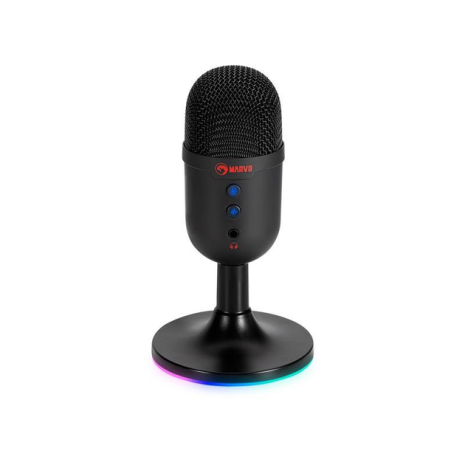Дротовий ігровий мікрофон RGB MARVO MIC-06, AUX, USB, 1.7m, black