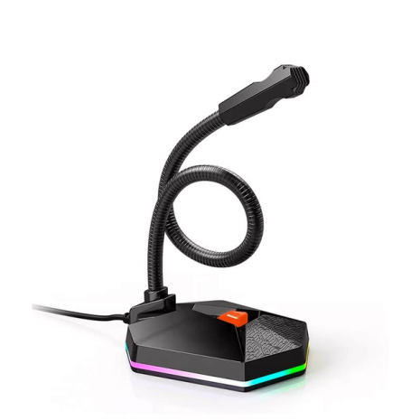 Дротовий ігровий мікрофон MeeTion MT-MC13 RGB, USB, 2.2m, black