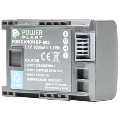 Аккумулятор PowerPlant Canon BP-808 Chip 900mAh