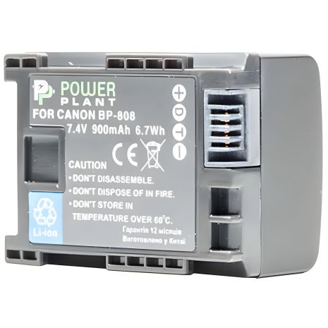 PowerPlant Аккумулятор Canon BP-808 Chip 900 mAh PowerPlant Аккумулятор Canon BP-808 Chip 900 mAh