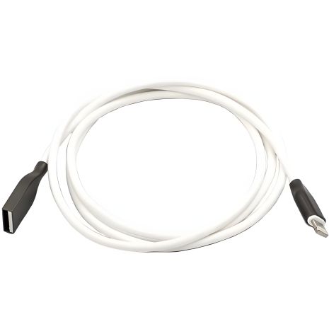 PowerPlant Кабель USB - Lightning, 1 метр, силиконовый, белый