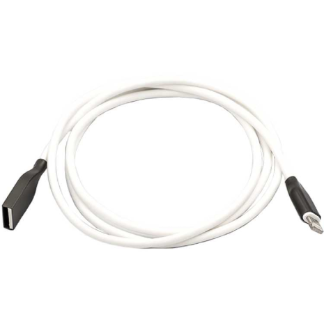 Кабель PowerPlant USB - Lightning, 1м, силікон, білий
