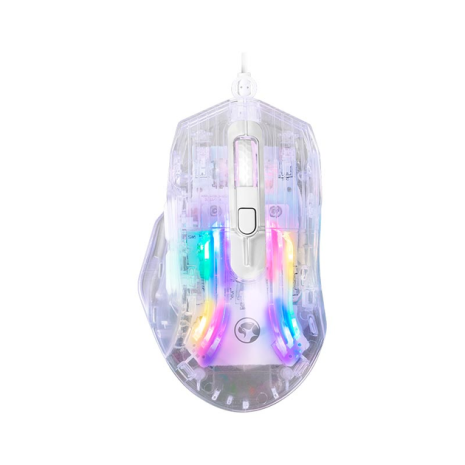 Дротова комп'ютерна миша MARVO MISTIC 40 Programmable Wired Mouse M413, 1200-7200DPI, USB, 1.5m, transparent