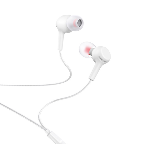 Дротові вакуумні наушники HOCO M78 El Placer universal earphones with microphone, 3.5 mm, 1.2m, white