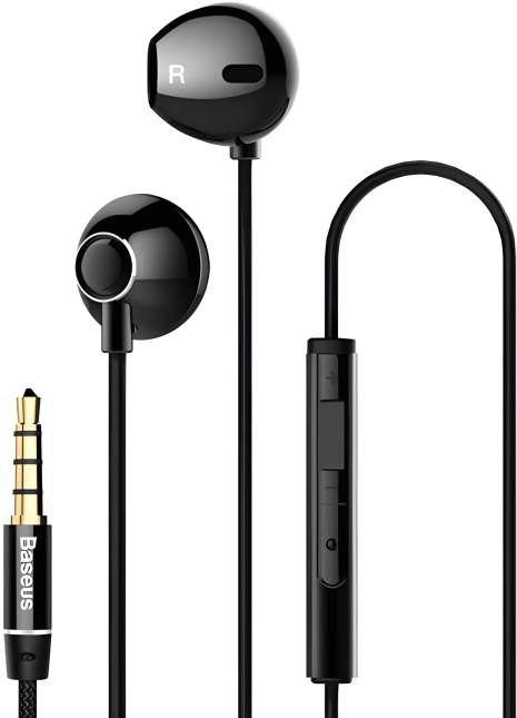 BASEUS H06 Encok Wired Earphones with mic, 3.5mm, 1.2m, (NGH06-01) чорний