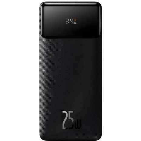 Baseus Bipow PPBD25K Power Bank: Digital Display, Fast Charge, 20000mAh, 25W, 2USB, Type-C, PD, QC, Black